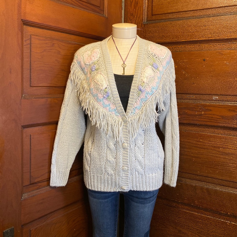 Vintage 80’s Fringe Cardigan